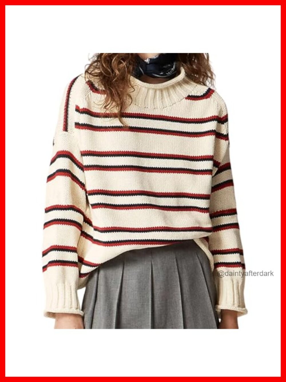 Oversized Roll Neck Sweater Long Sleeve Chunky Knit Pullover Cozy Fall Top